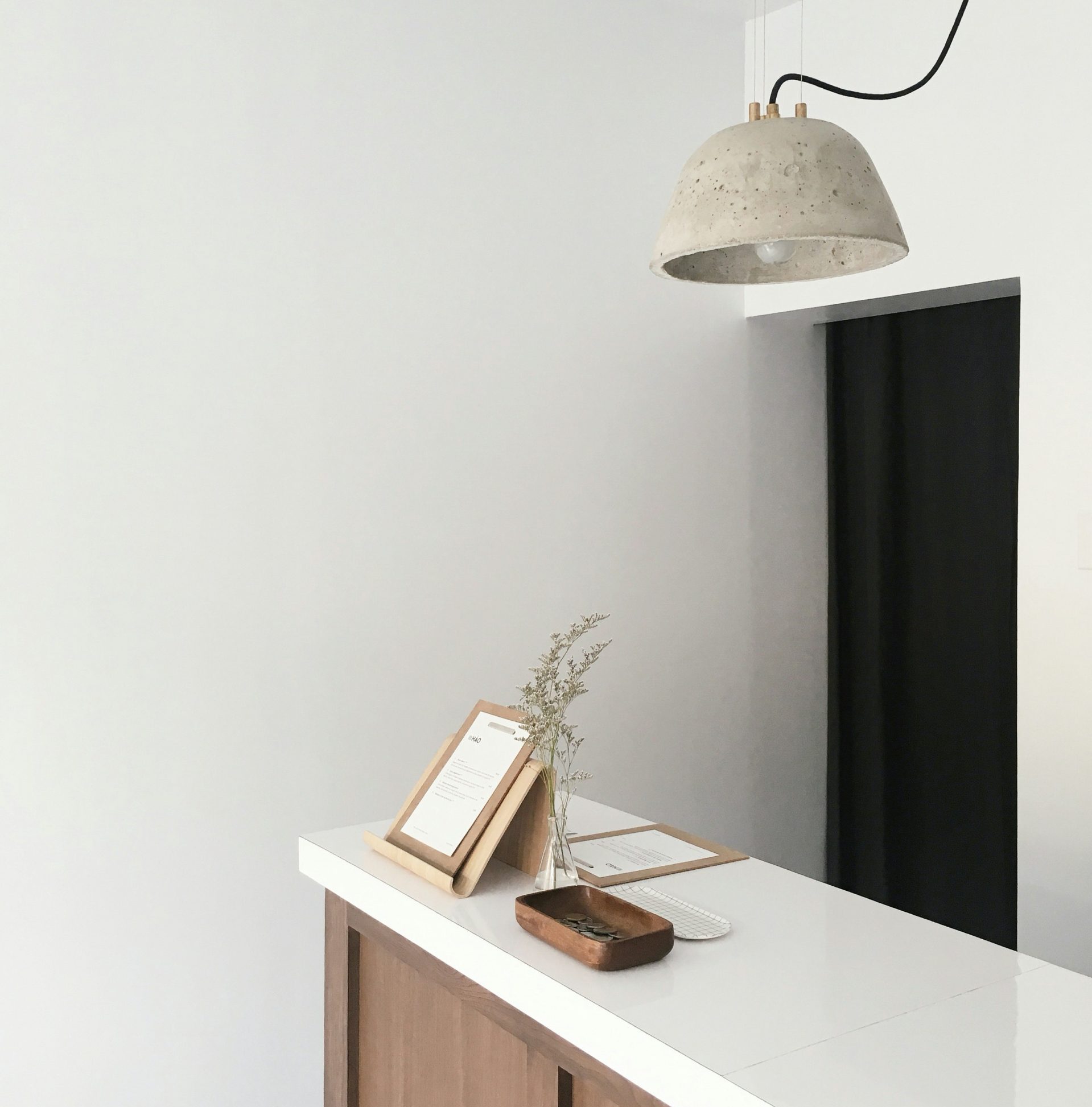 Calm, minimalist clinic reception